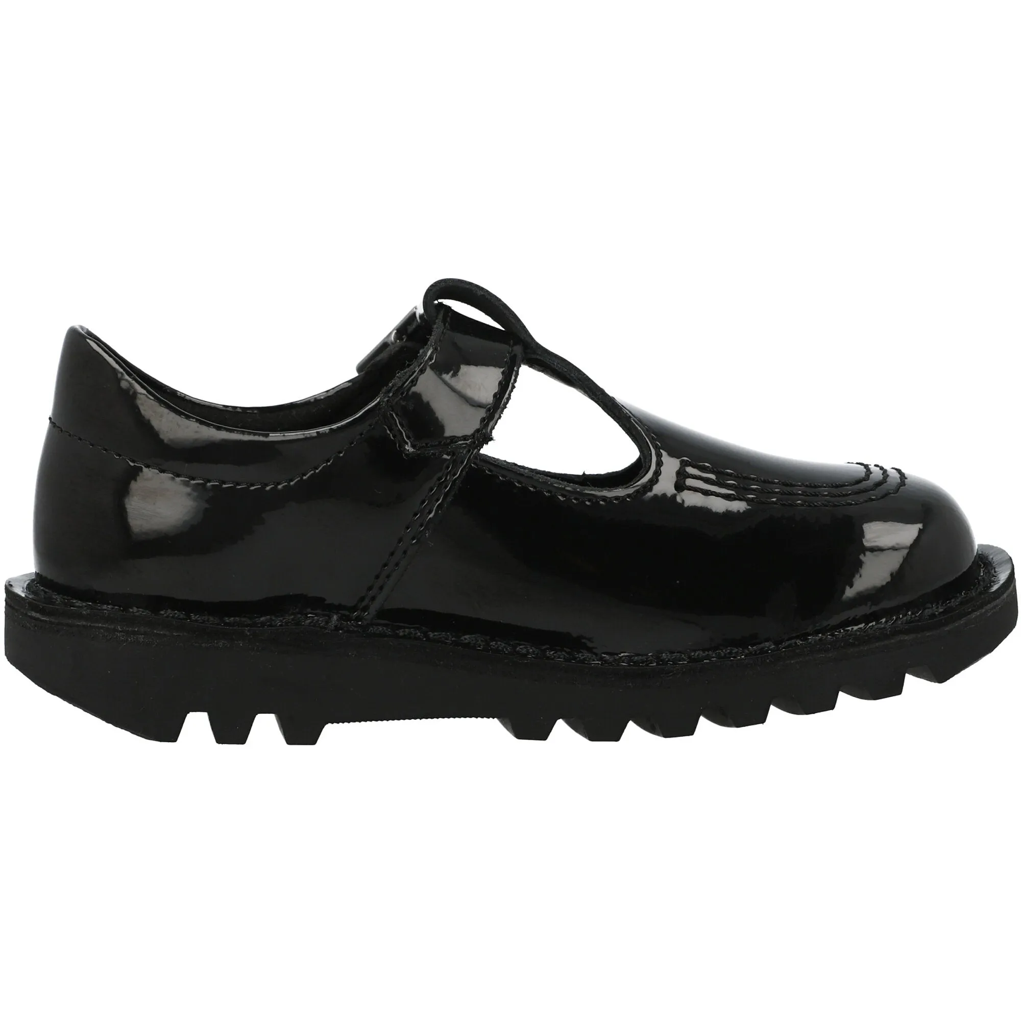 Kickers Kick T-Bar Black Patent Leather Shoes