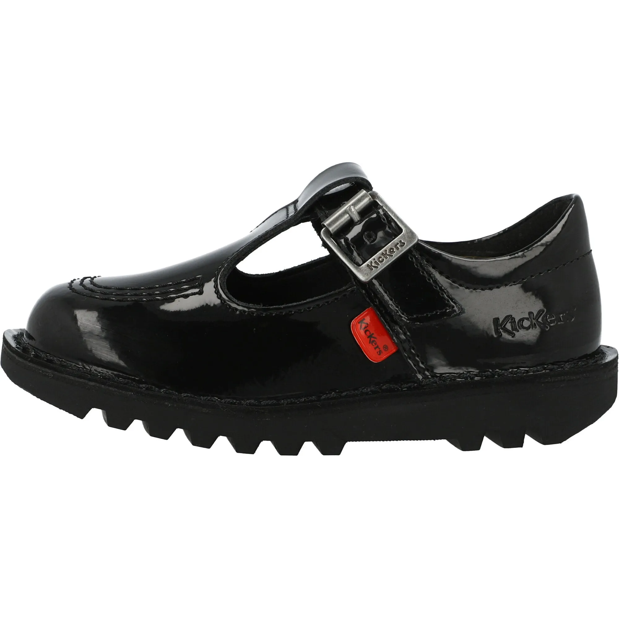 Kickers Kick T-Bar Black Patent Leather Shoes