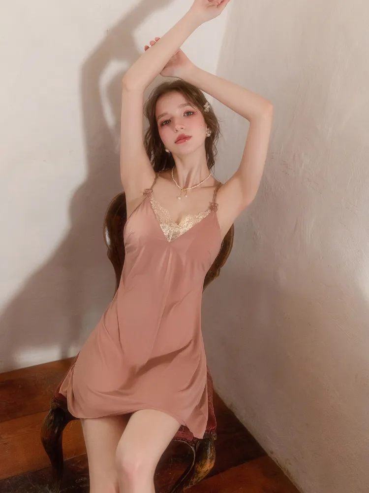 Lace Backless Slip Dress