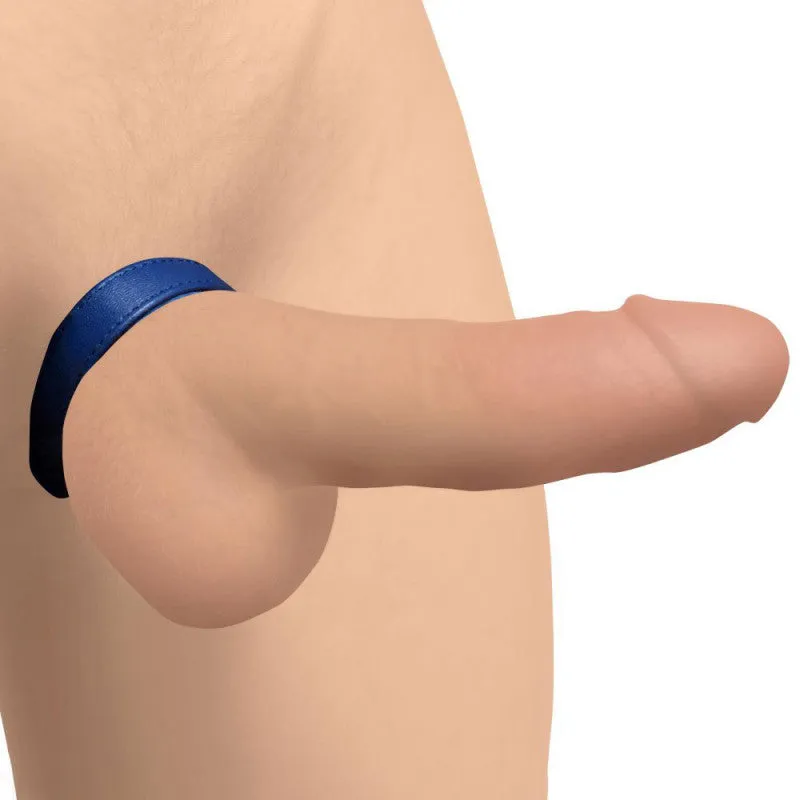 Leather and Velcro  Ring - Blue