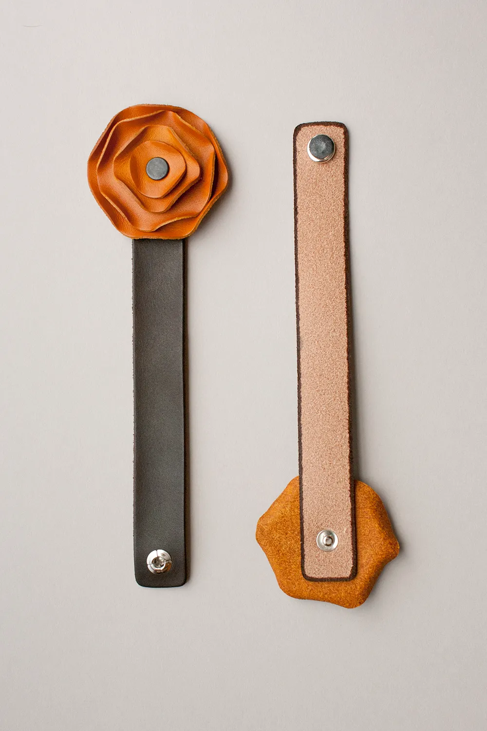 Leather Scarf Cuff - Camel