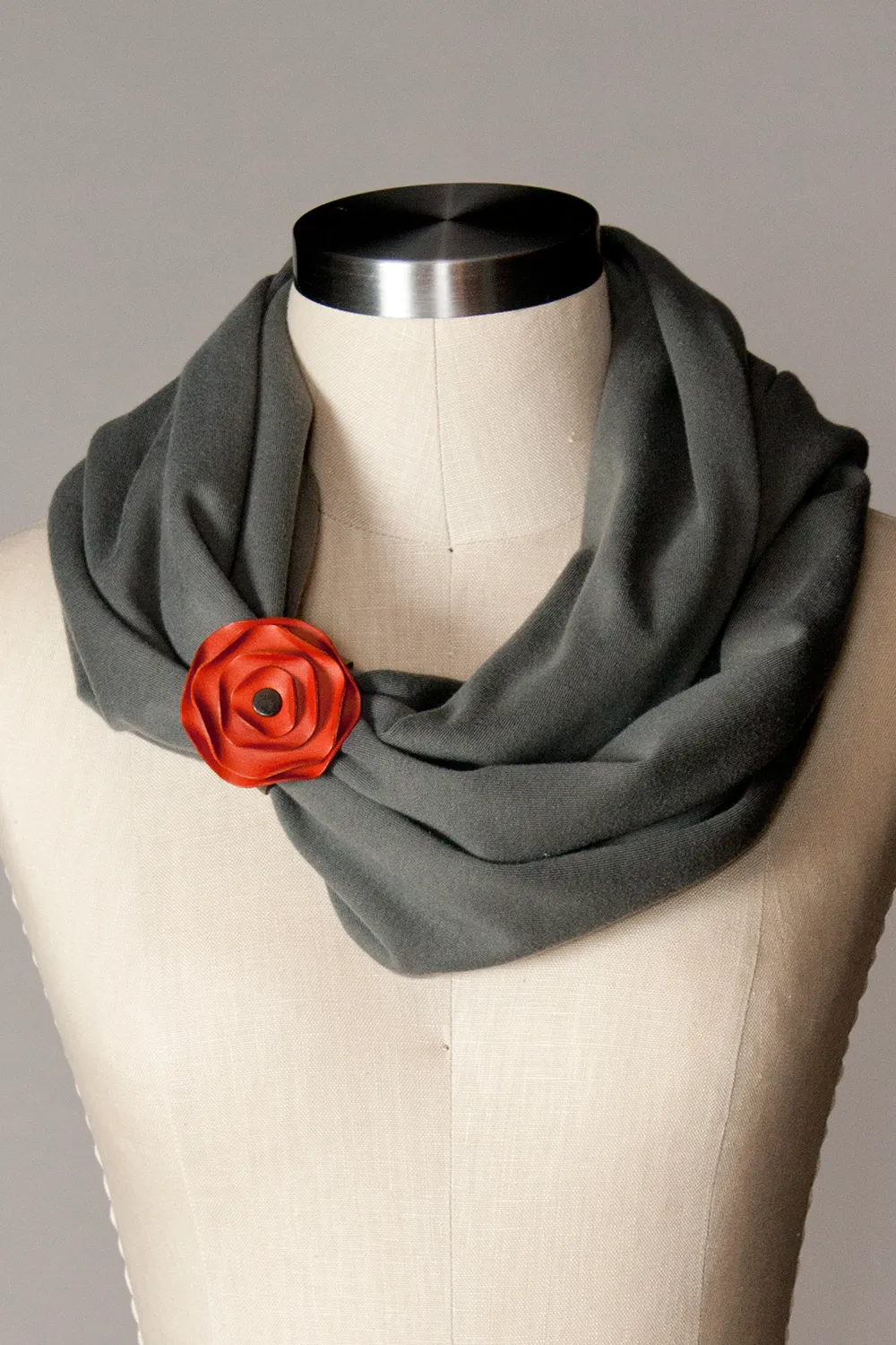 Leather Scarf Cuff - Carrot
