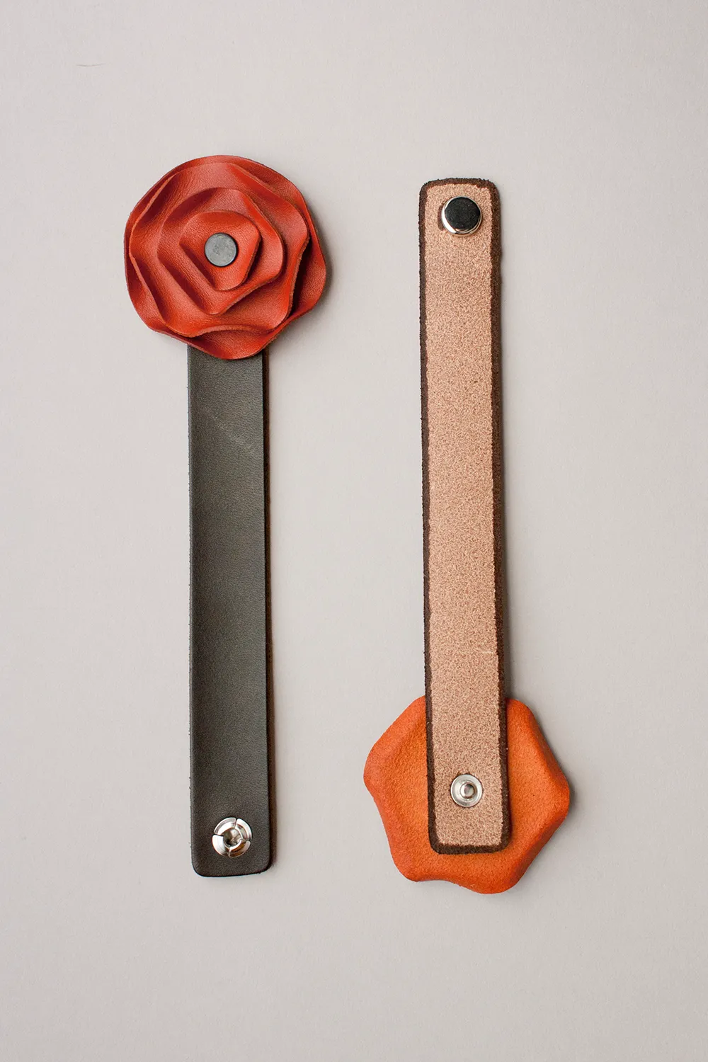 Leather Scarf Cuff - Carrot