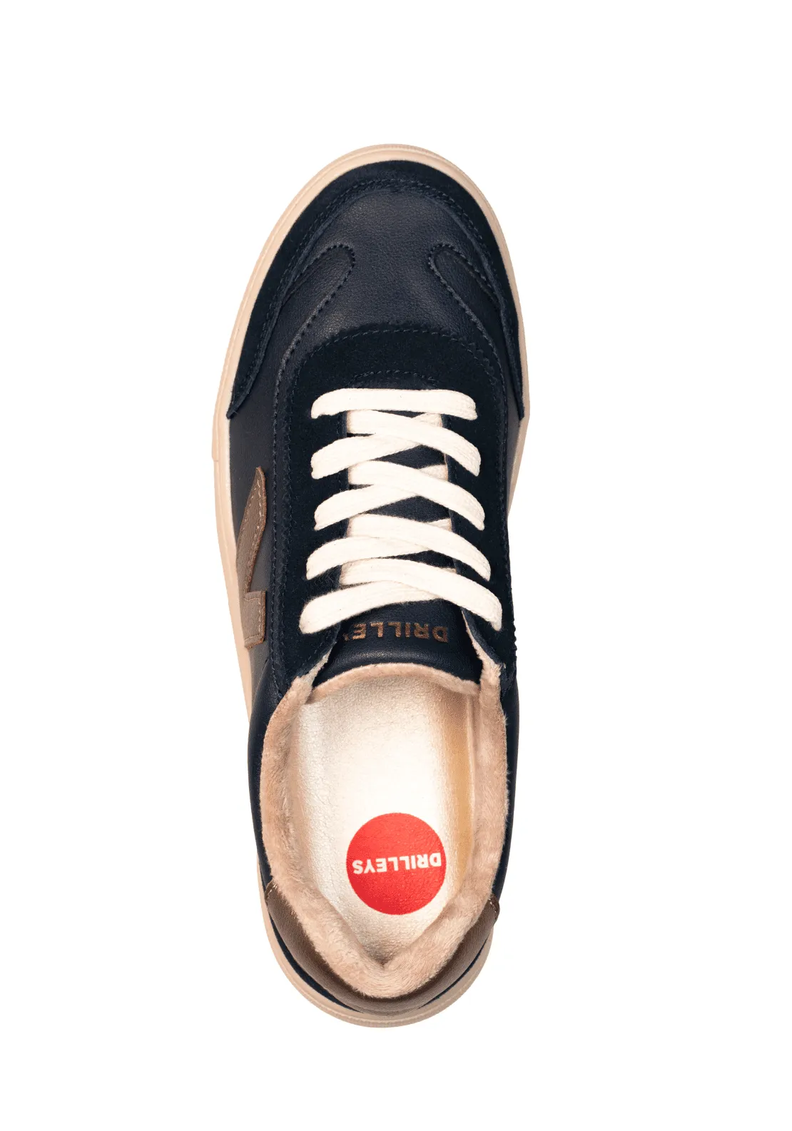 Leather Upper V Trainer - Navy W Metallic V
