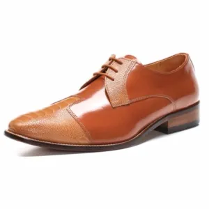 LIBERTYZENO Men's Tan Lace-Up Shoes