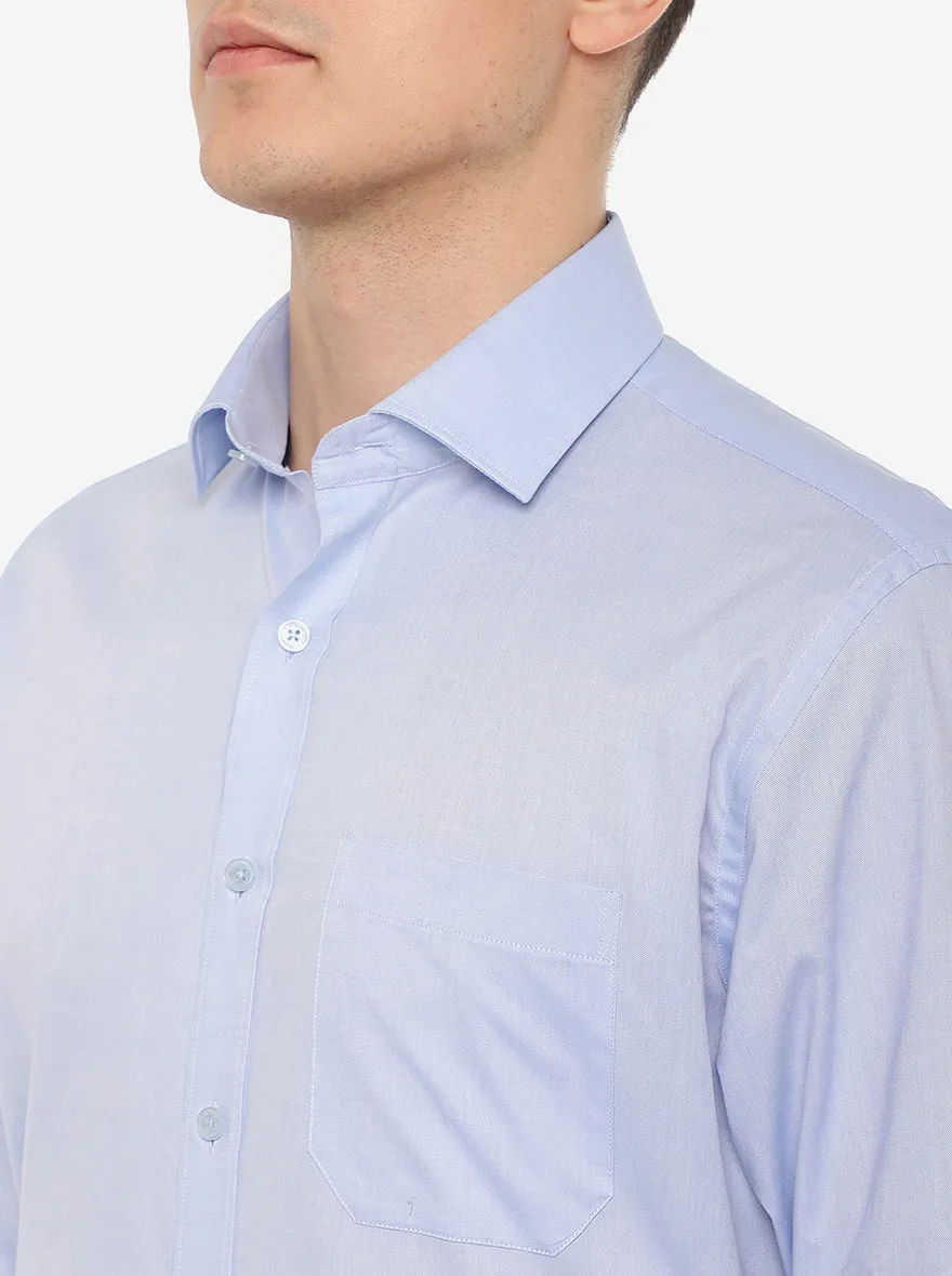 Light Blue Solid Regular Fit Formal Shirt | JadeBlue