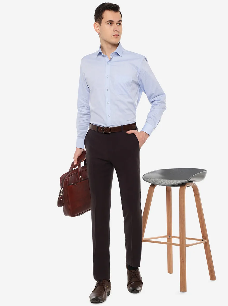 Light Blue Solid Regular Fit Formal Shirt | JadeBlue