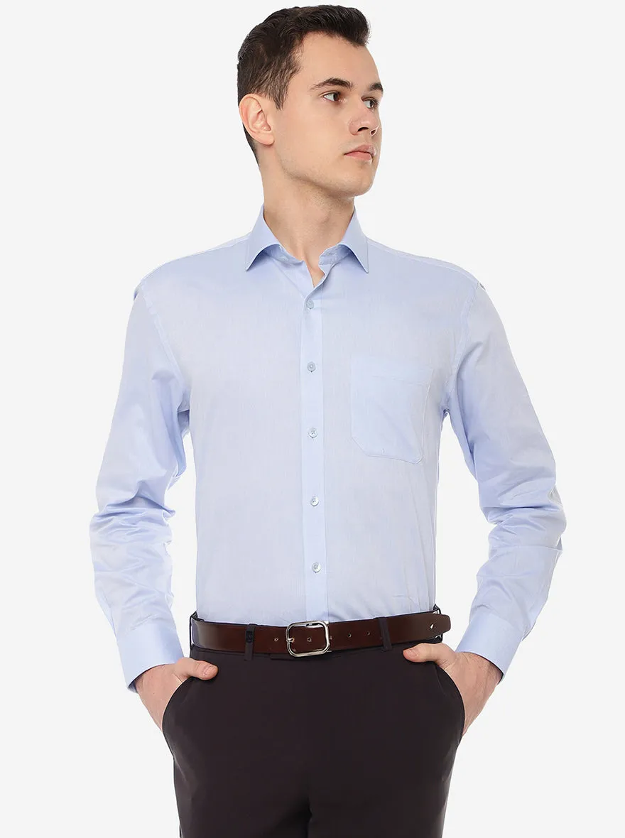 Light Blue Solid Regular Fit Formal Shirt | JadeBlue