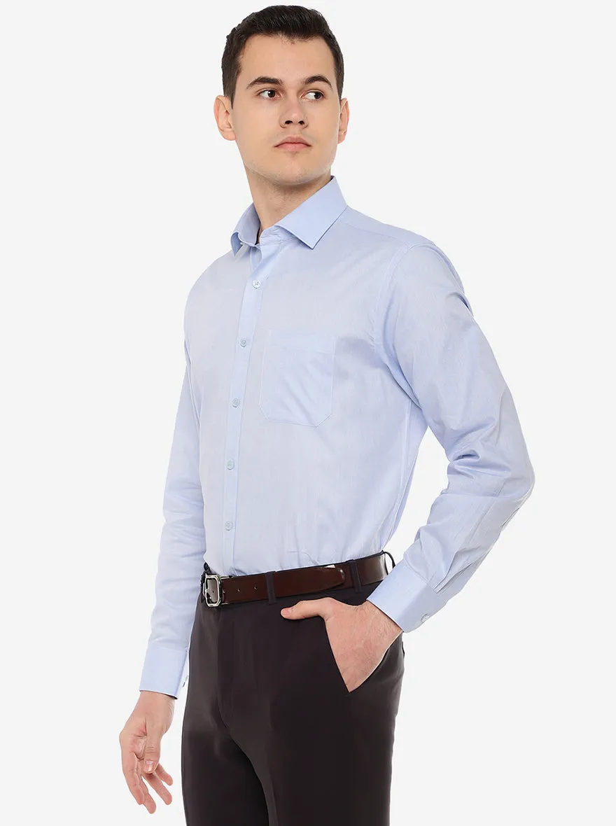Light Blue Solid Regular Fit Formal Shirt | JadeBlue