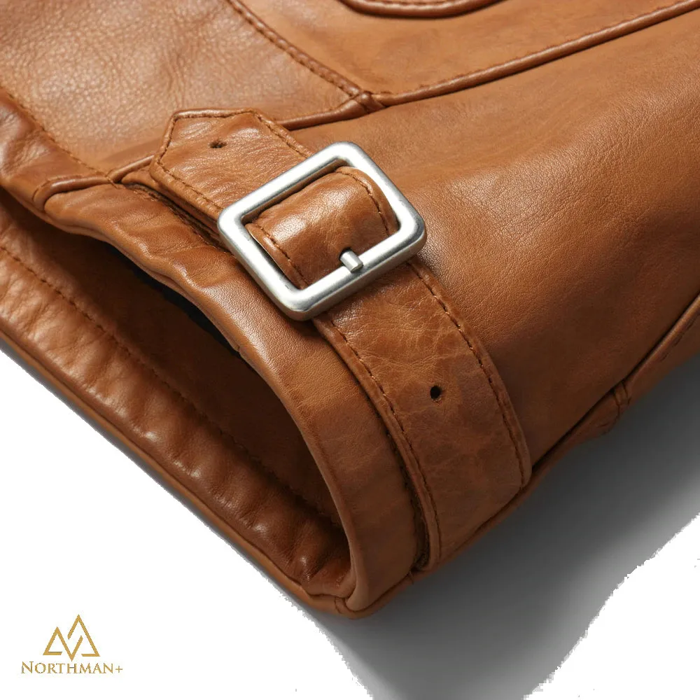 Lightning leather jacket in Tan by Northman 