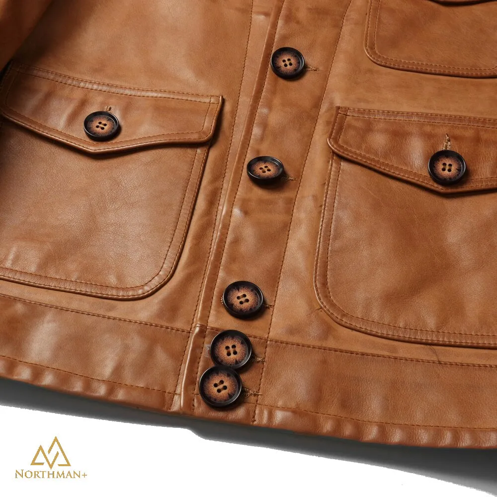 Lightning leather jacket in Tan by Northman 