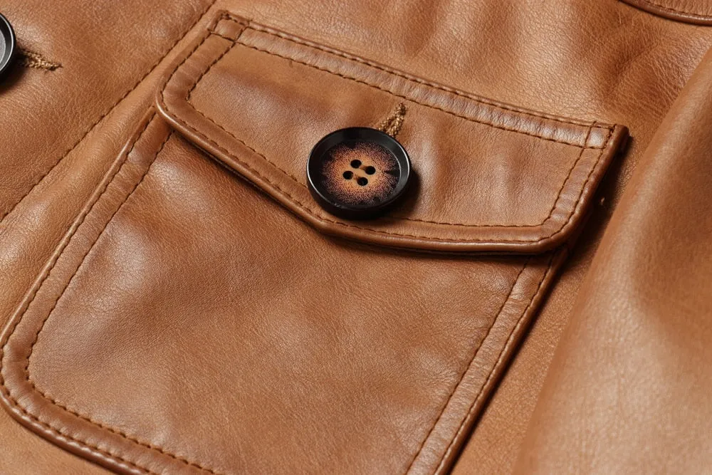 Lightning leather jacket in Tan by Northman 