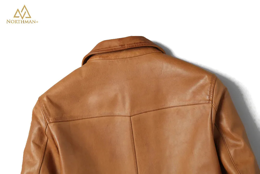 Lightning leather jacket in Tan by Northman 