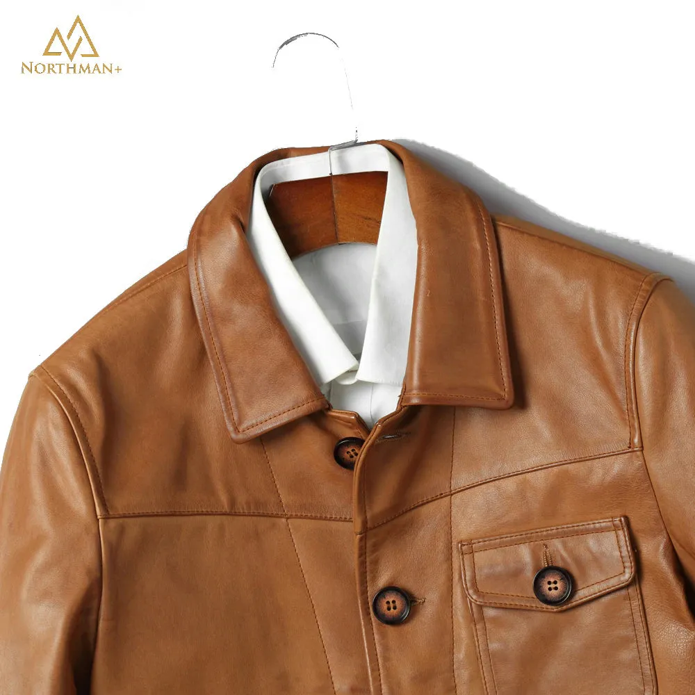 Lightning leather jacket in Tan by Northman 