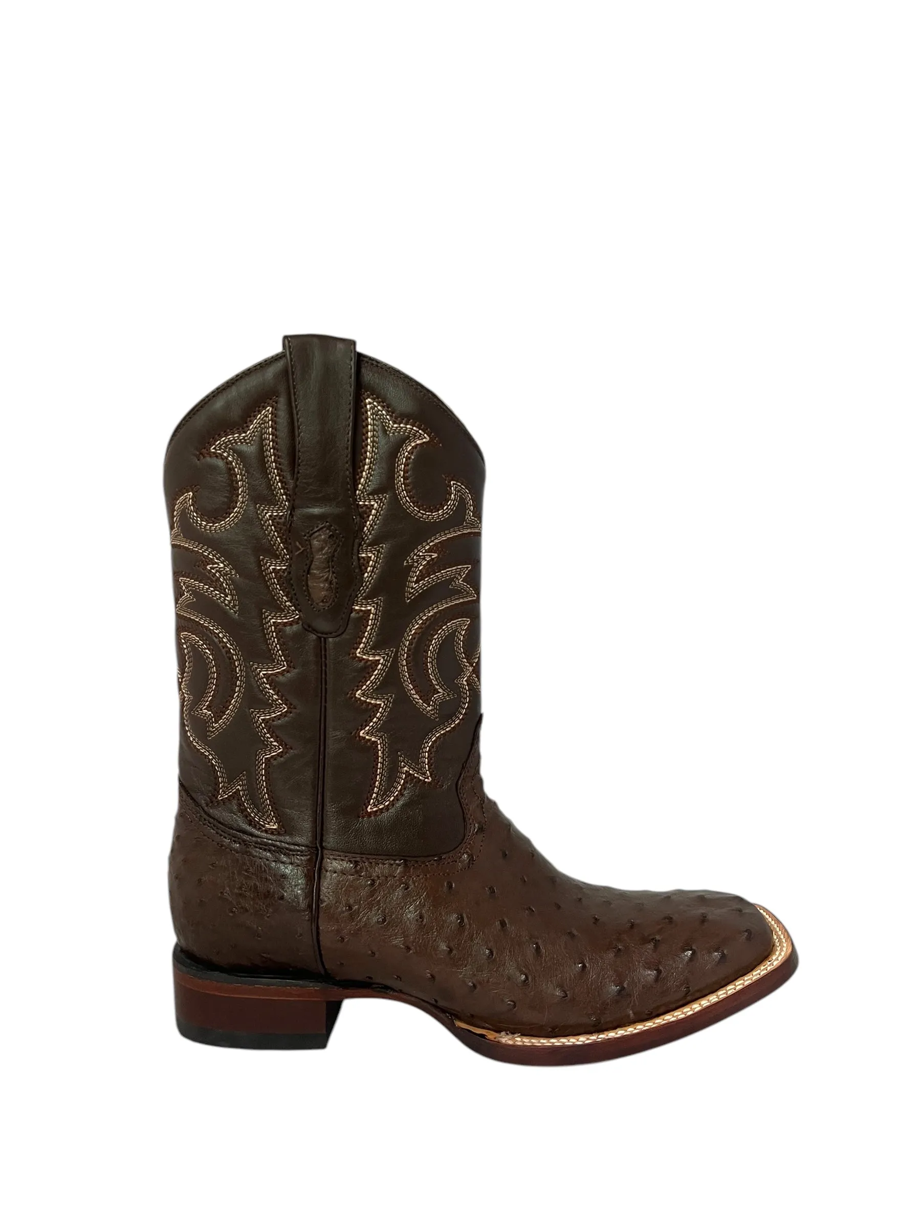 Los Altos Square Toe Ostrich Brown - 8220307