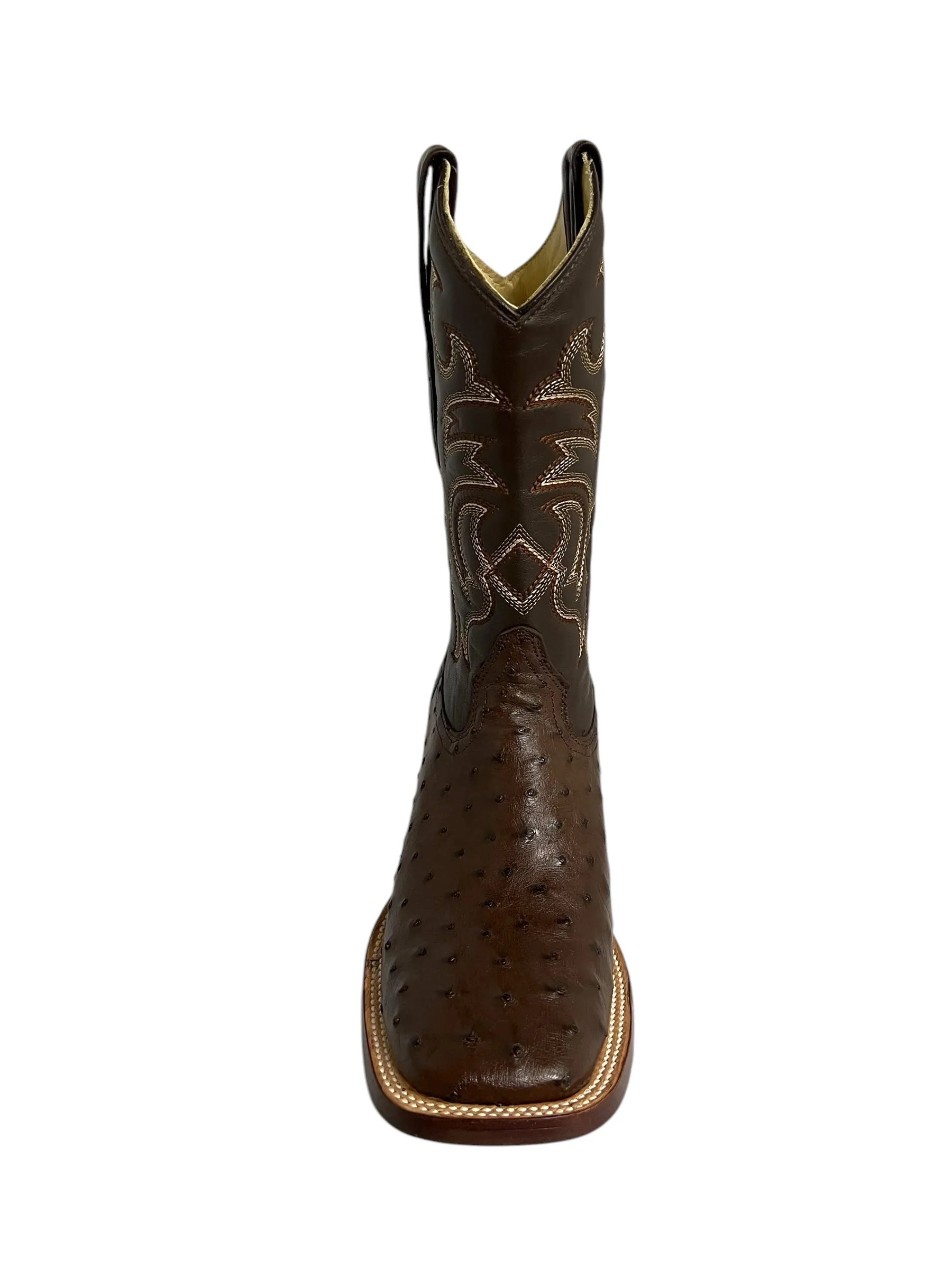 Los Altos Square Toe Ostrich Brown - 8220307