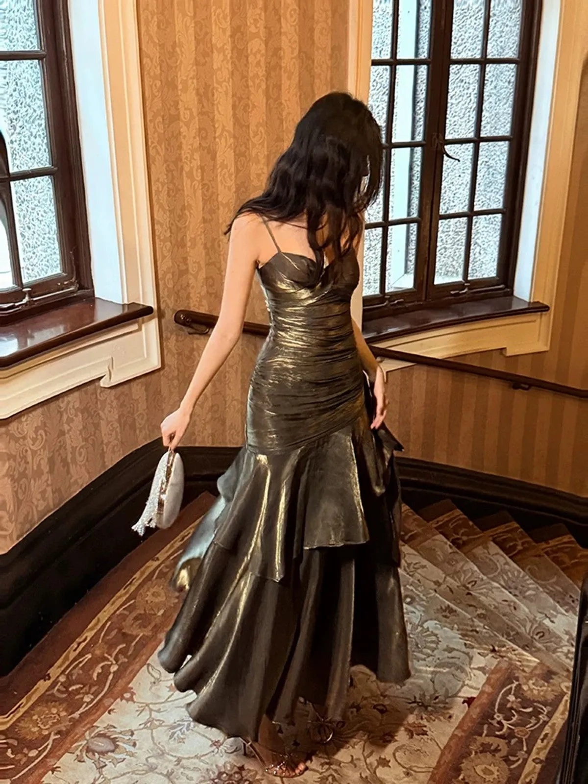 Lovely Sweetheart Straps Satin Party Dress, Sweethart Satin Mermaid Prom Dress