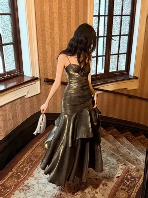 Lovely Sweetheart Straps Satin Party Dress, Sweethart Satin Mermaid Prom Dress