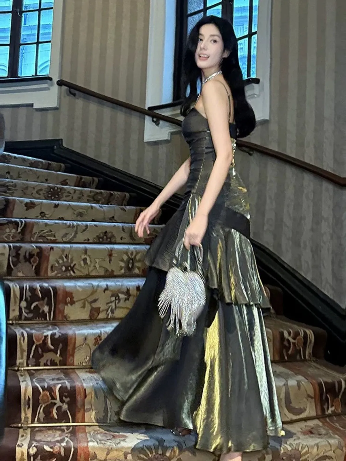 Lovely Sweetheart Straps Satin Party Dress, Sweethart Satin Mermaid Prom Dress