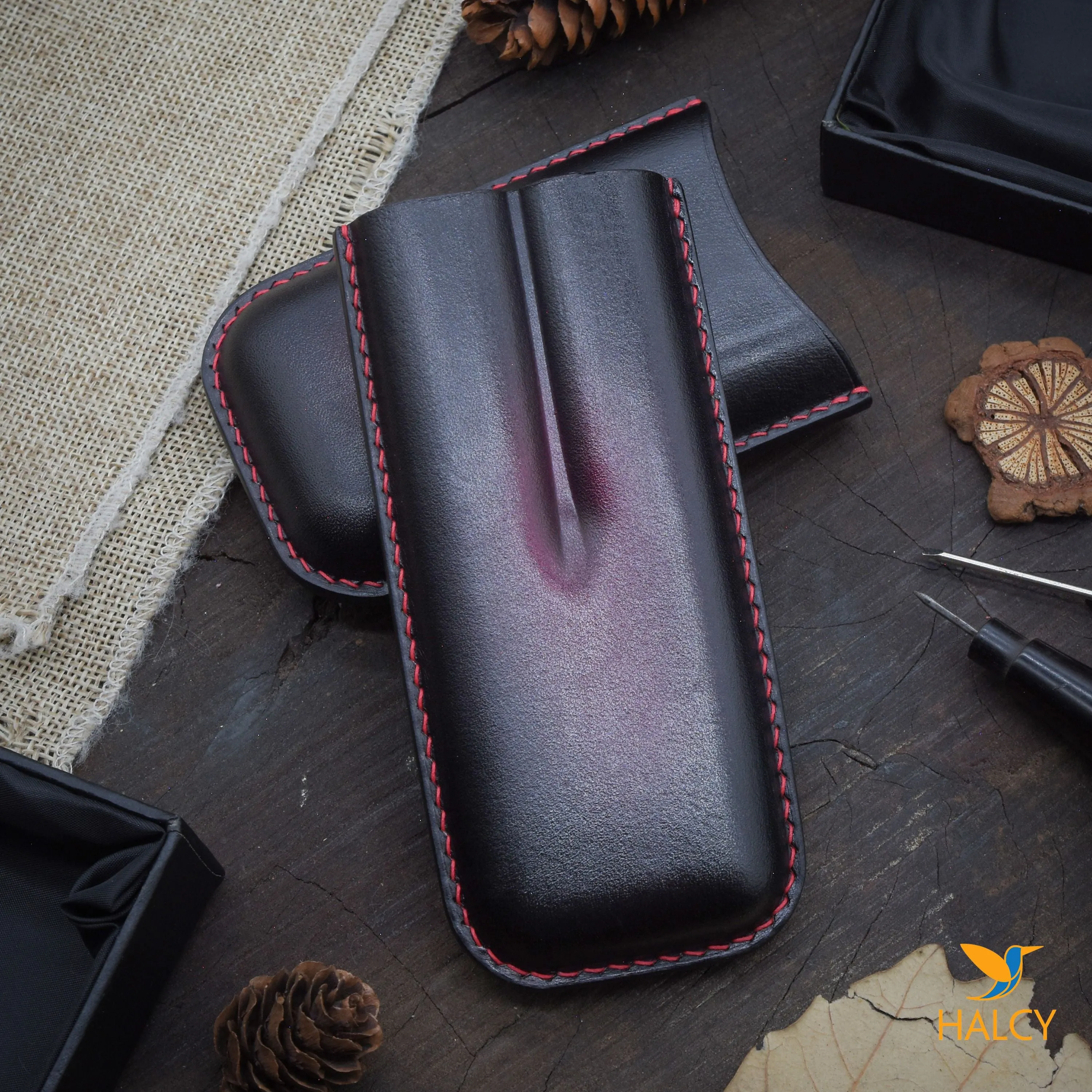 Luxury cigar case, custom cigar cover, personalized leather cigar  case, Double cigar case, Full Grain Italian Vegetable Tanned Cowhide