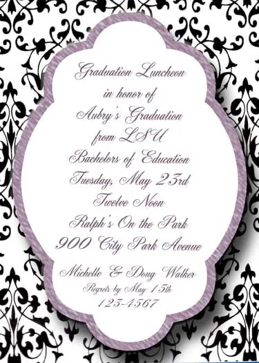 MARBLE FRAME LEAF BACKGROUND CUSTOM INVITATION
