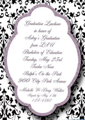 MARBLE FRAME LEAF BACKGROUND CUSTOM INVITATION