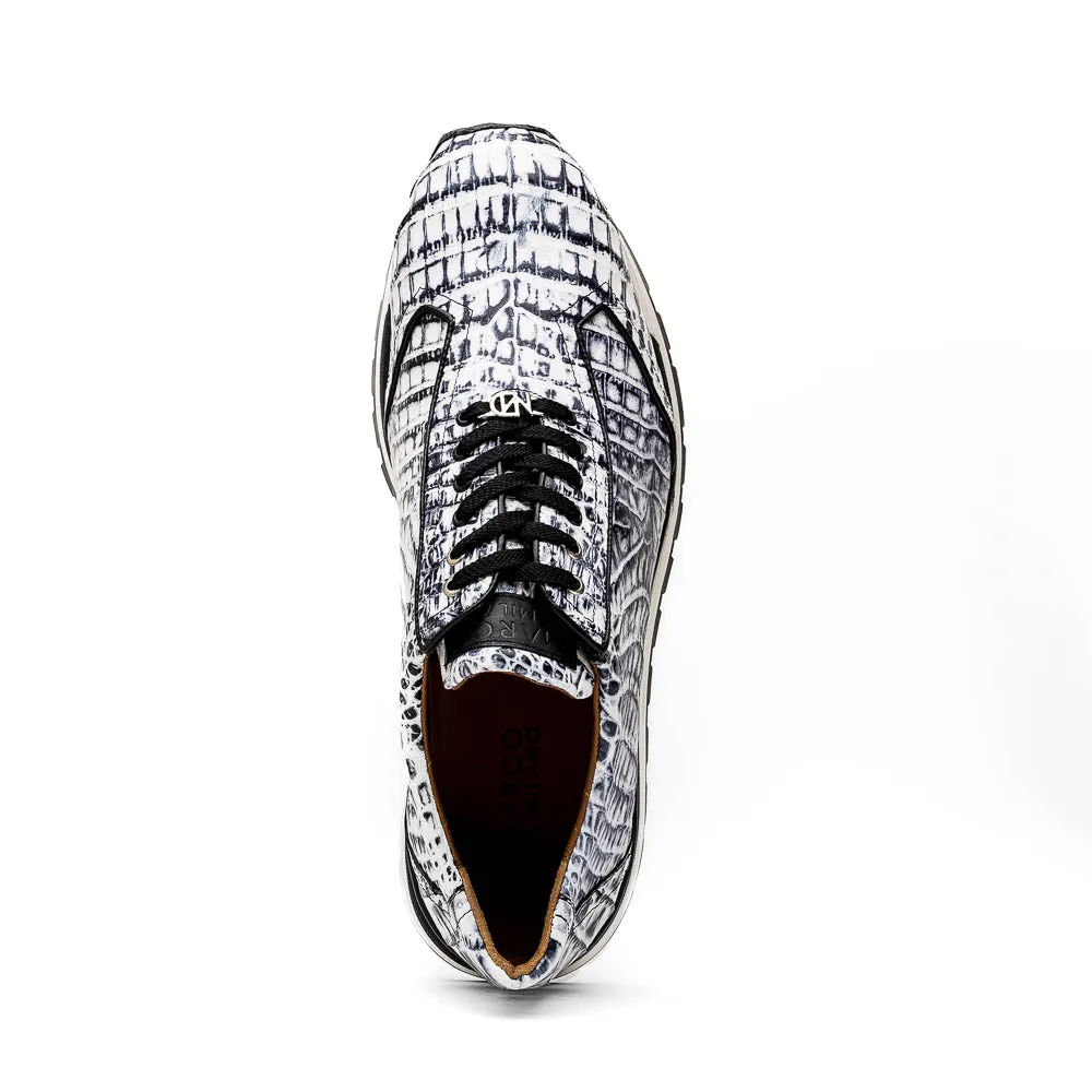 Marco Di Milano Alonzo Newspaper All Over Caiman Crocodile Sneakers