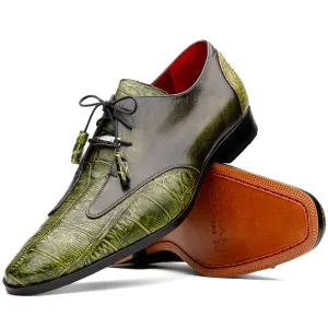 Marco Di Milano Anzio in Green Alligator & Calfskin Derby Dress Shoes