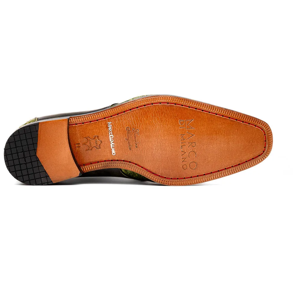 Marco Di Milano Anzio in Green Alligator & Calfskin Derby Dress Shoes