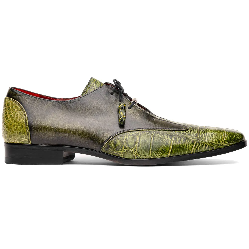 Marco Di Milano Anzio in Green Alligator & Calfskin Derby Dress Shoes