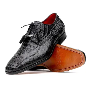 Marco Di Milano Apricena Black Caiman Crocodile Dress Shoes