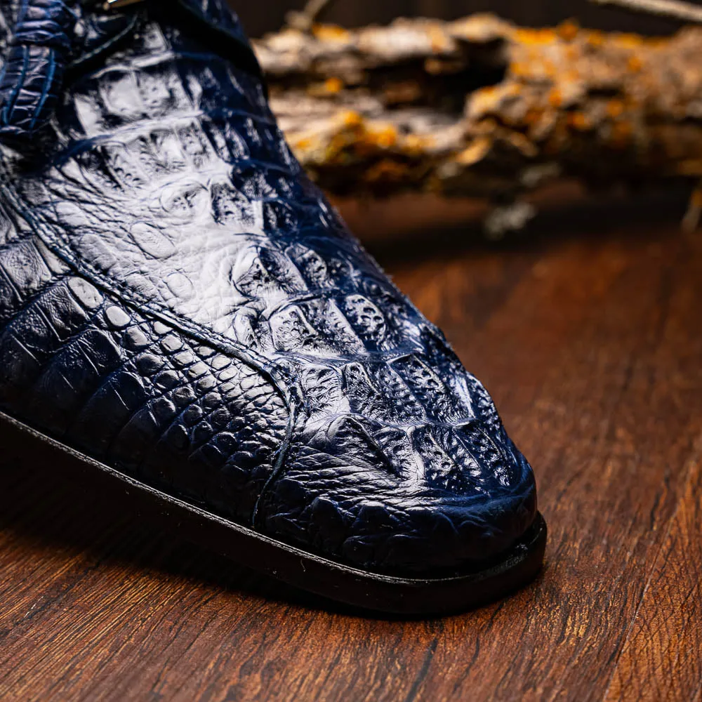 Marco Di Milano Apricena in Midnight Caiman Crocodile Derby Dress Shoes