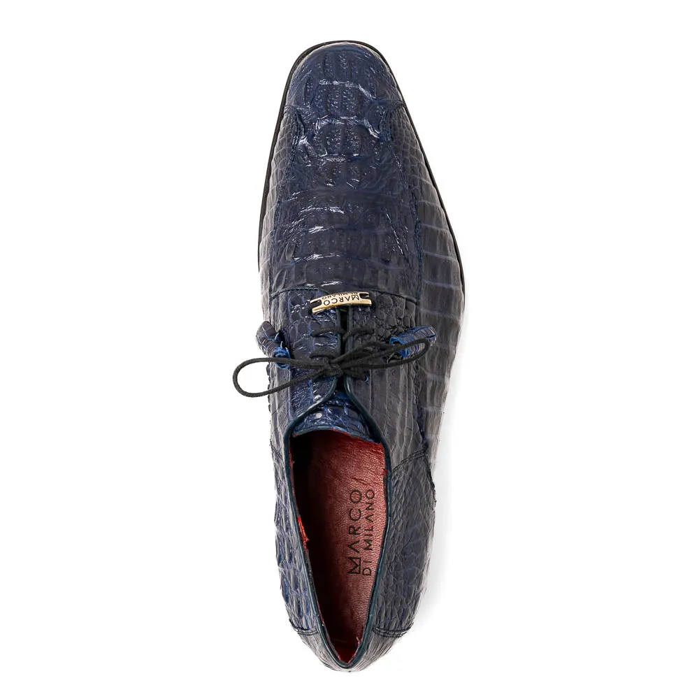 Marco Di Milano Apricena in Midnight Caiman Crocodile Derby Dress Shoes