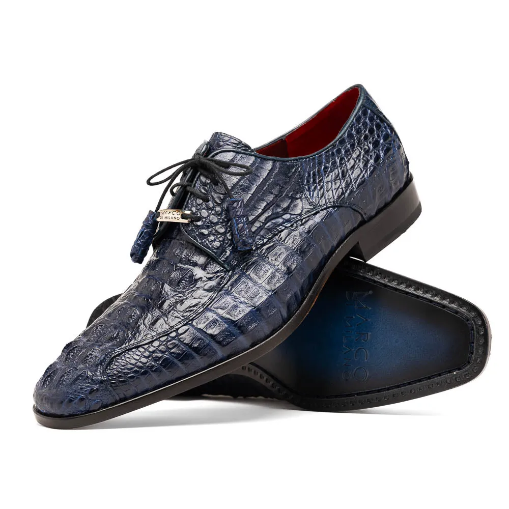 Marco Di Milano Apricena in Midnight Caiman Crocodile Derby Dress Shoes
