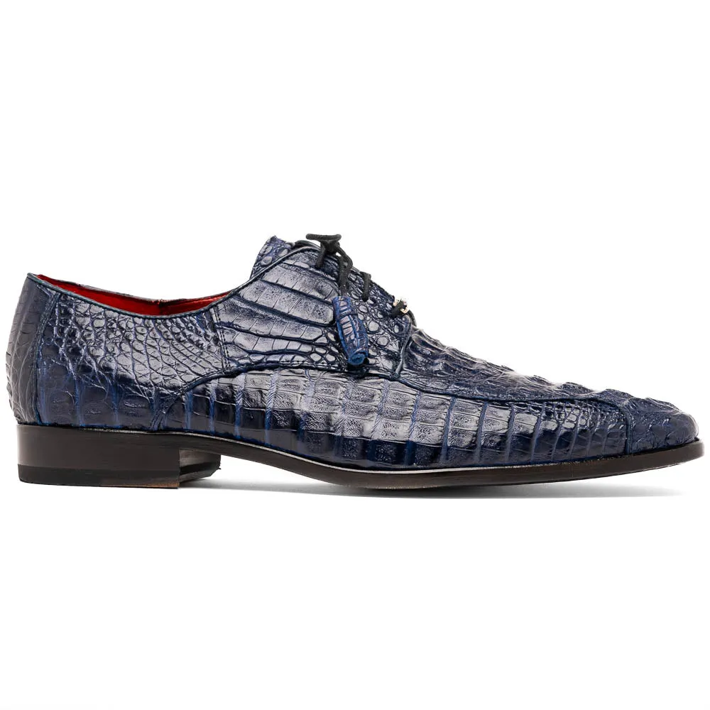 Marco Di Milano Apricena in Midnight Caiman Crocodile Derby Dress Shoes