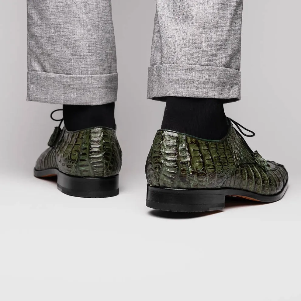 Marco Di Milano Apricena Woodgreen Caiman Crocodile Dress Shoes