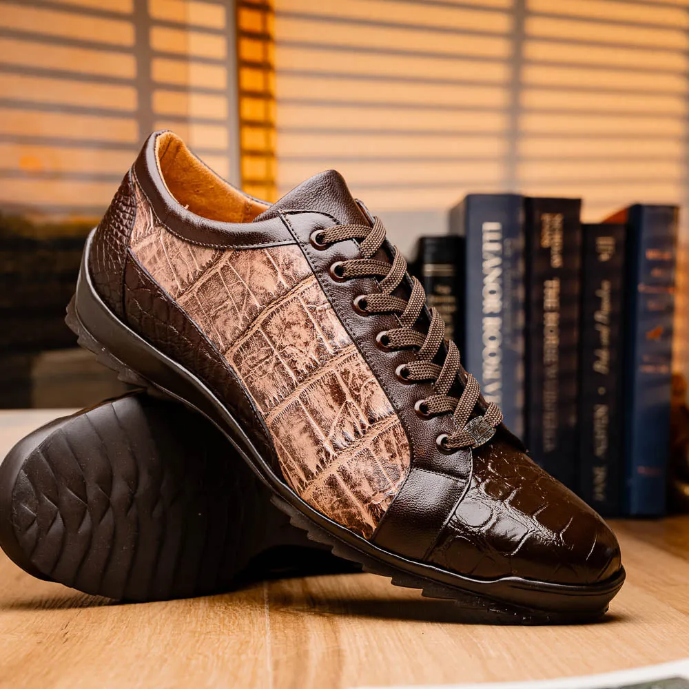 Marco Di Milano Cairo Brown/Orix Alligator Sneakers