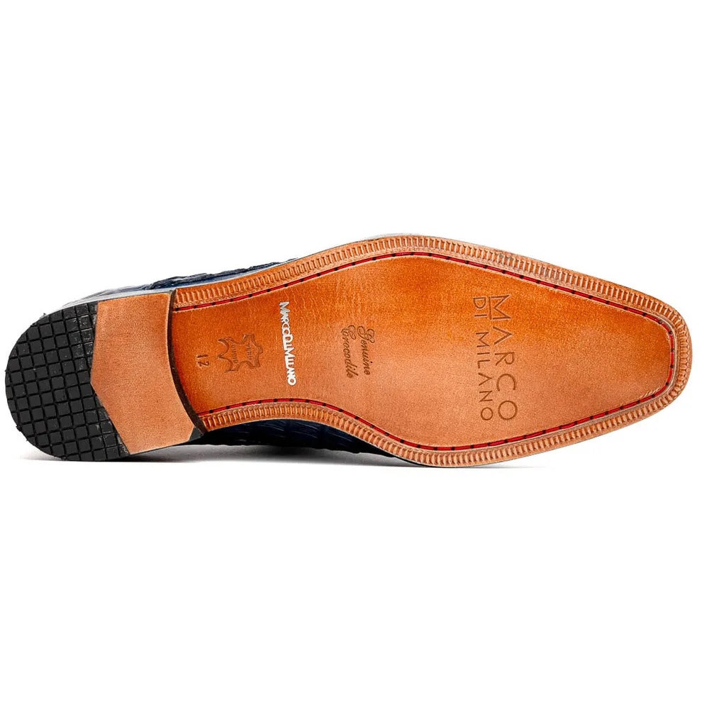 Marco Di Milano Caribe Brown Caiman Crocodile Tail Dress Shoes