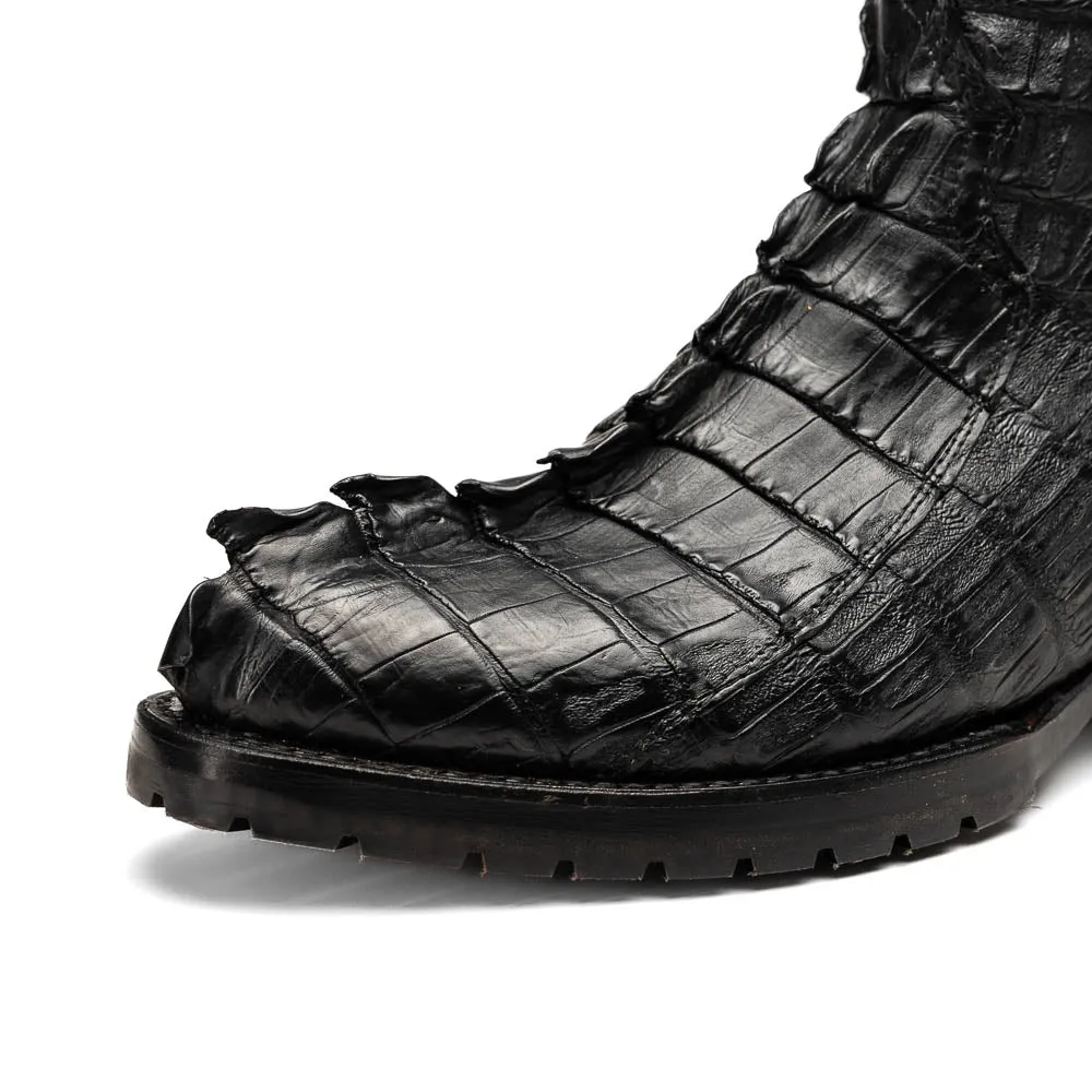 Marco Di Milano Marlboro in Black Crocodile Hornback Boots