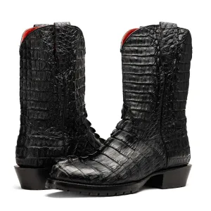 Marco Di Milano Marlboro in Black Crocodile Hornback Boots