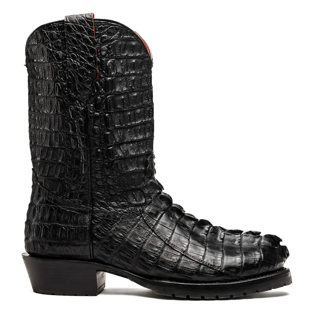 Marco Di Milano Marlboro in Black Crocodile Hornback Boots