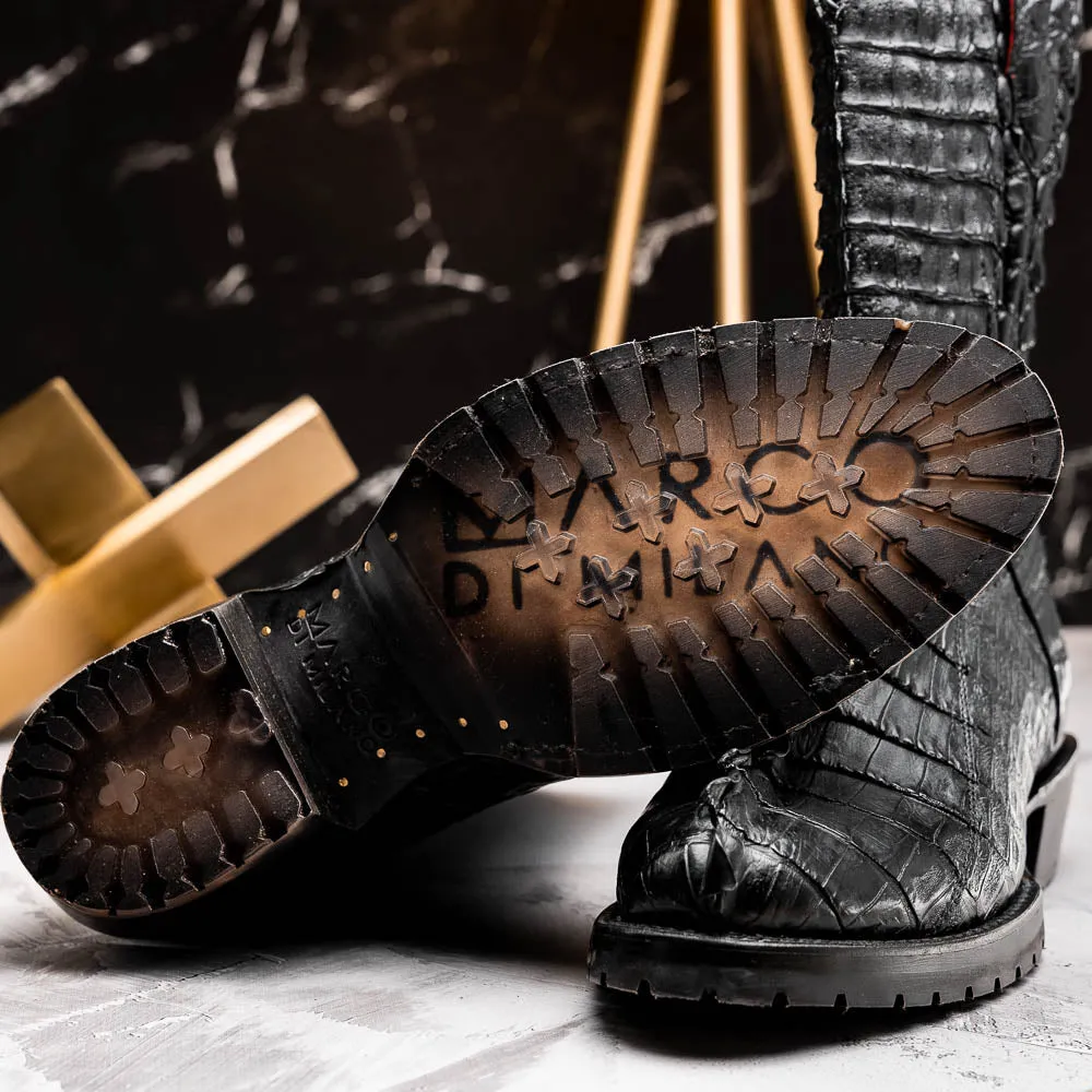 Marco Di Milano Marlboro in Black Crocodile Hornback Boots