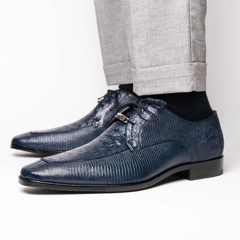 Marco Di Milano Merida in Navy Caiman & Lizard Derby Dress Shoes