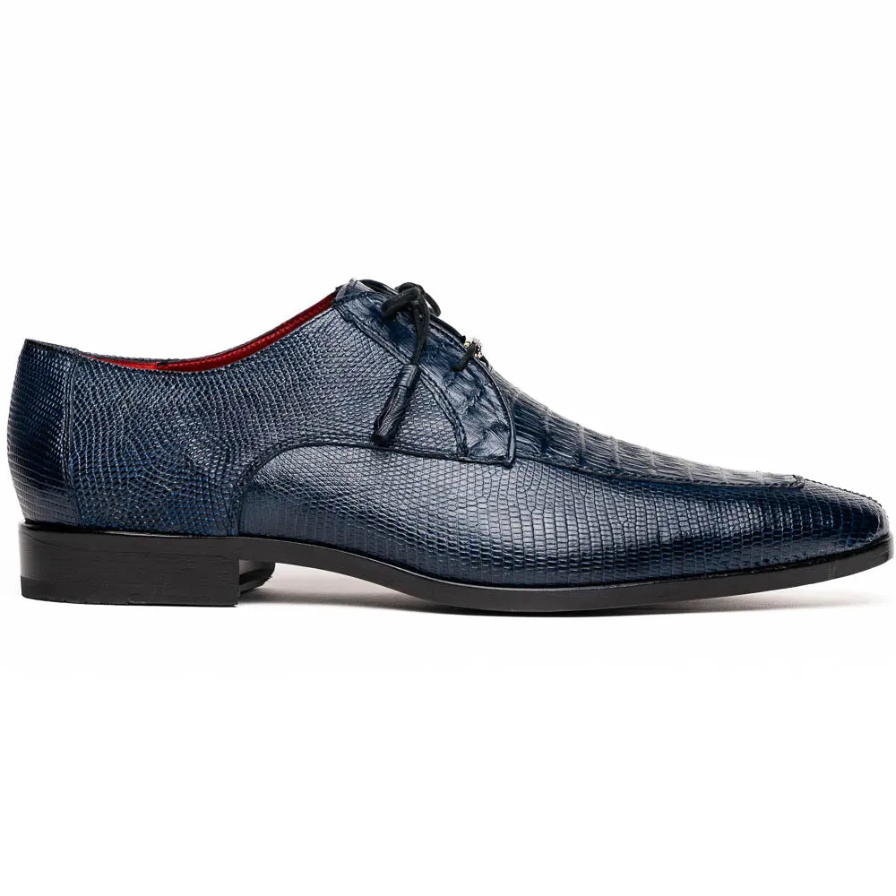 Marco Di Milano Merida in Navy Caiman & Lizard Derby Dress Shoes