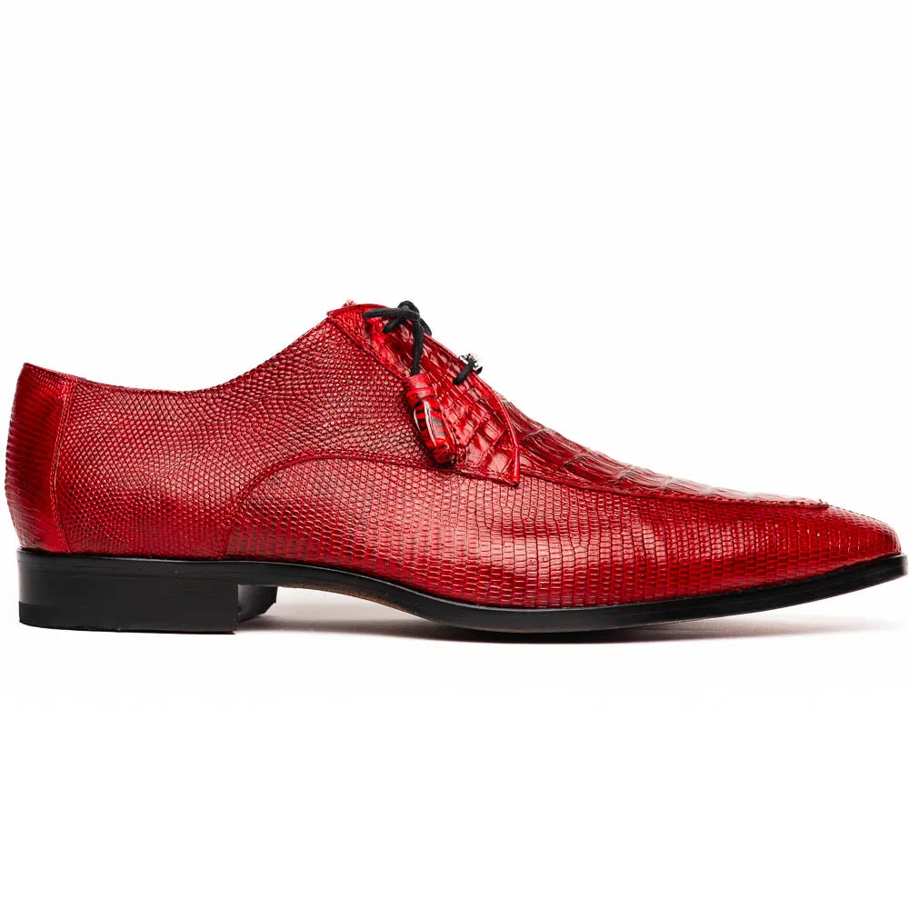 Marco Di Milano Merida in Red Caiman & Lizard Derby Dress Shoes
