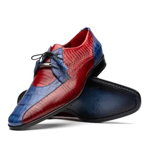 Marco Di Milano Moncalieri in Navy / Red Alligator & Cobra Derby Shoes