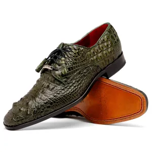 Marco Di Milano Nilo in Forest Green Crocodile Derby Dress Shoes