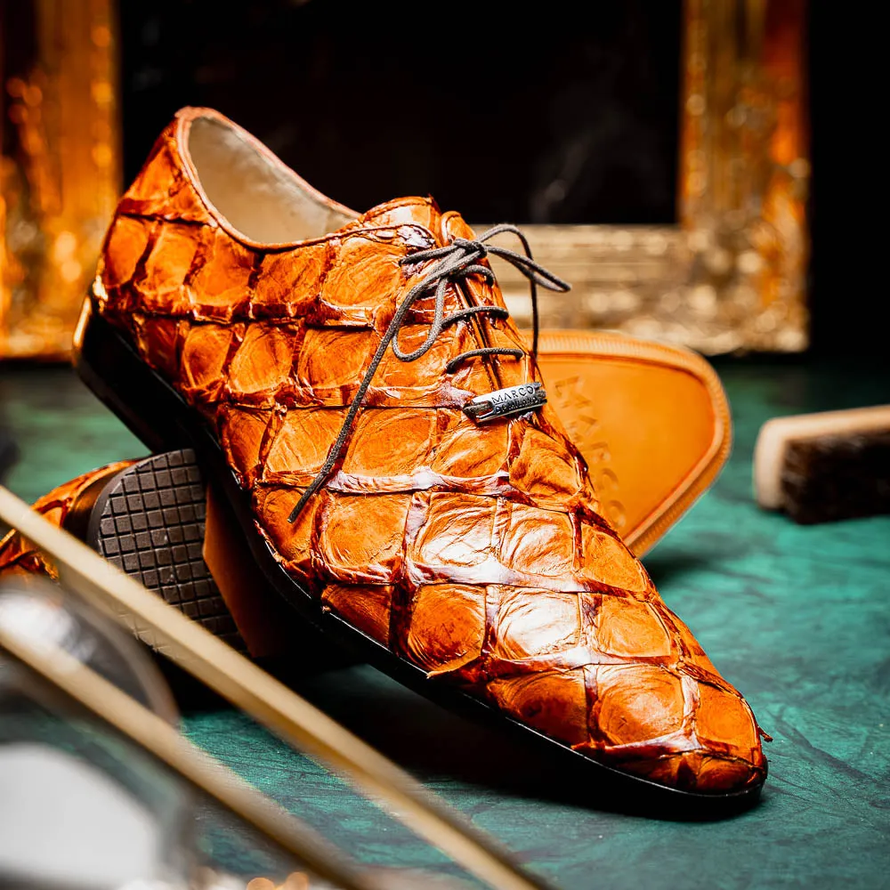 Marco Di Milano Olivieri in Brandy Pirarucu Oxford Dress Shoes