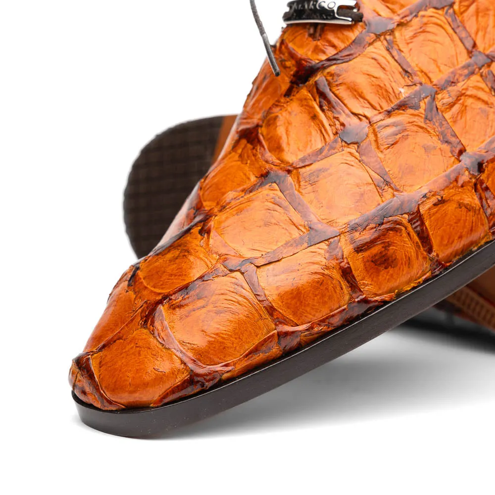 Marco Di Milano Olivieri in Brandy Pirarucu Oxford Dress Shoes