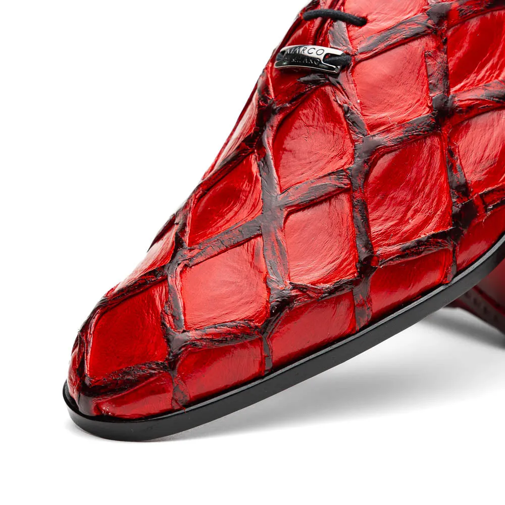 Marco Di Milano Olivieri in Red Pirarucu Oxford Dress Shoes